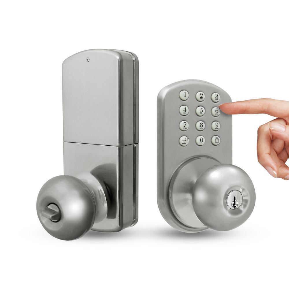 Keyless Satin Nickel Entry Door Knob