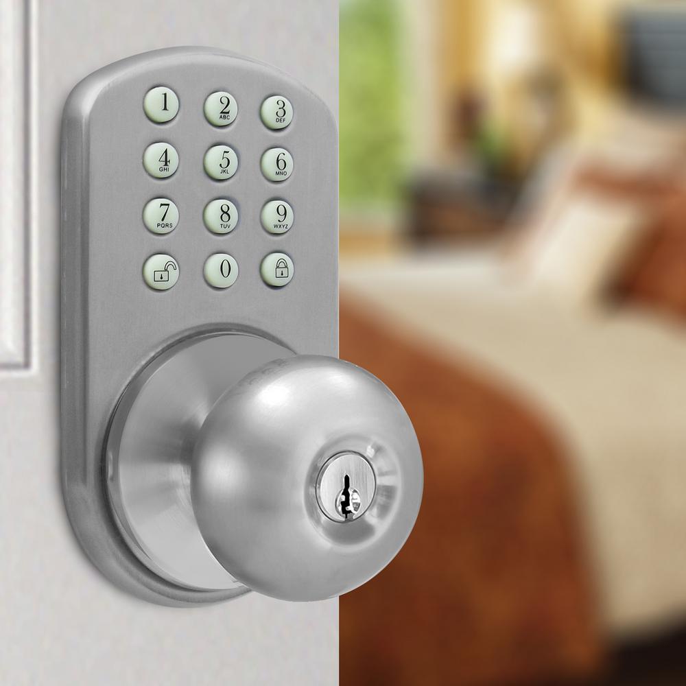 Keyless Satin Nickel Entry Door Knob