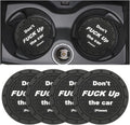 8sanlione Car Cup Coaster, 4Pcs 2.75 Inch Auto Cup Holder Insert Coasters, Non-Slip Waterproof Embedded Drink Mat, Automotive Interior Accessories for Men and Women (A Black/4PCS)
