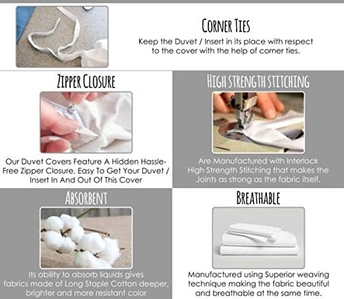 Duvet Cover King with Zipper Closure 1 Piece 1000 Thread Count Long-Staple Egyptian Cotton Comforter Cover Ultra Soft Duvet Protector, Hotel Class Quilt Cover(King/Cal King, White)