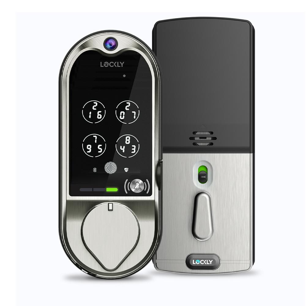 Vision Satin Nickel Deadbolt with Video Doorbell Smart Lock