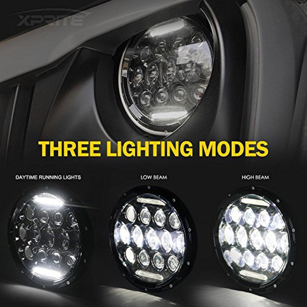 Ferrari 328 GTS 1986, 1987, 1988, 1989 7 Inch Round Cree LED Headlights White 75W 9000 Lumens Hi/Lo Beam with DRL