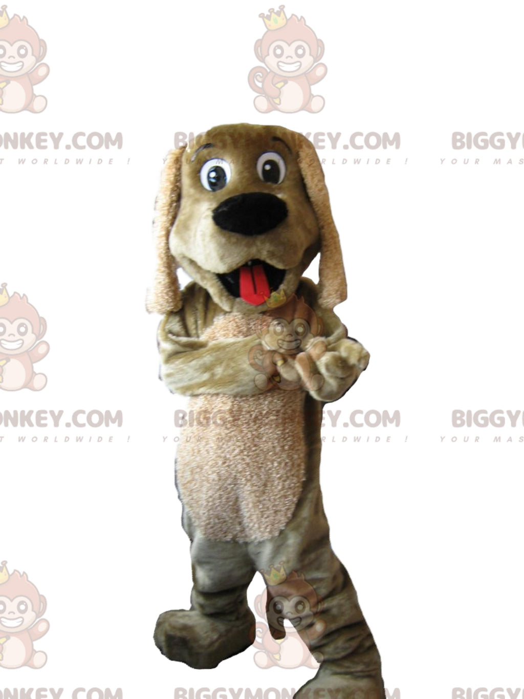 Super Happy Tan Dachshund BIGGYMONKEYMascot Costume. dachshund costume