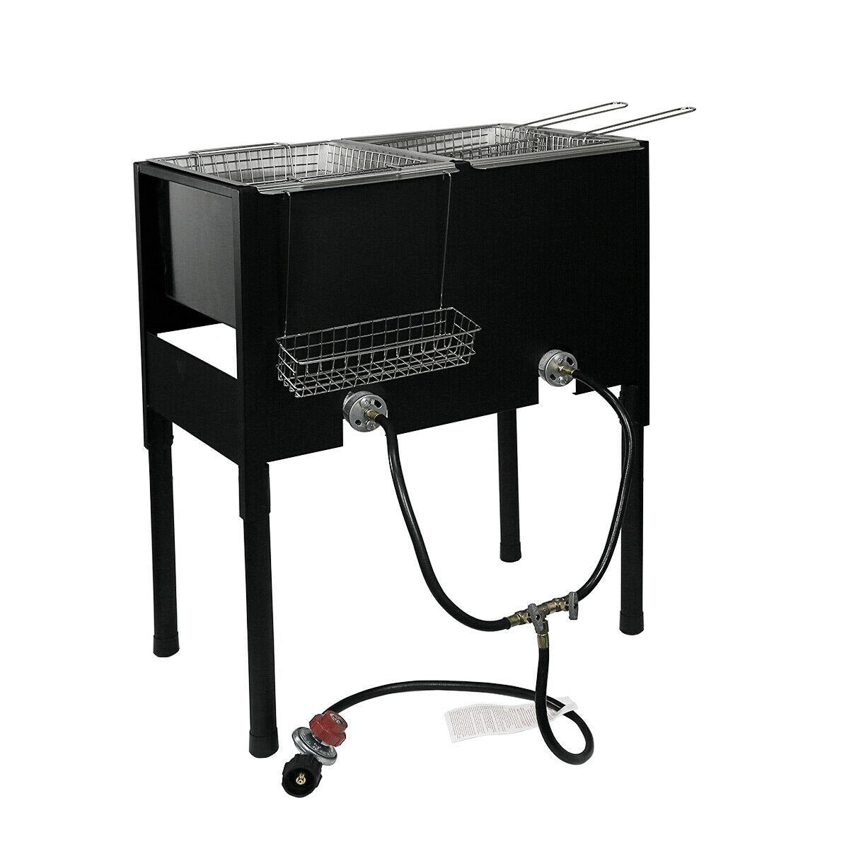 Outdoor Triple 3 Basket Deep Fryer Propane Portable Camping  Steel