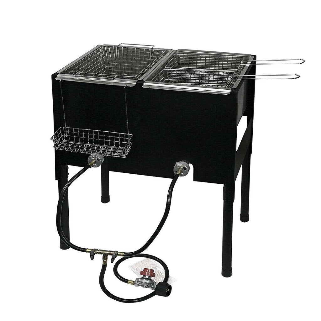 Outdoor Triple 3 Basket Deep Fryer Propane Portable Camping  Steel