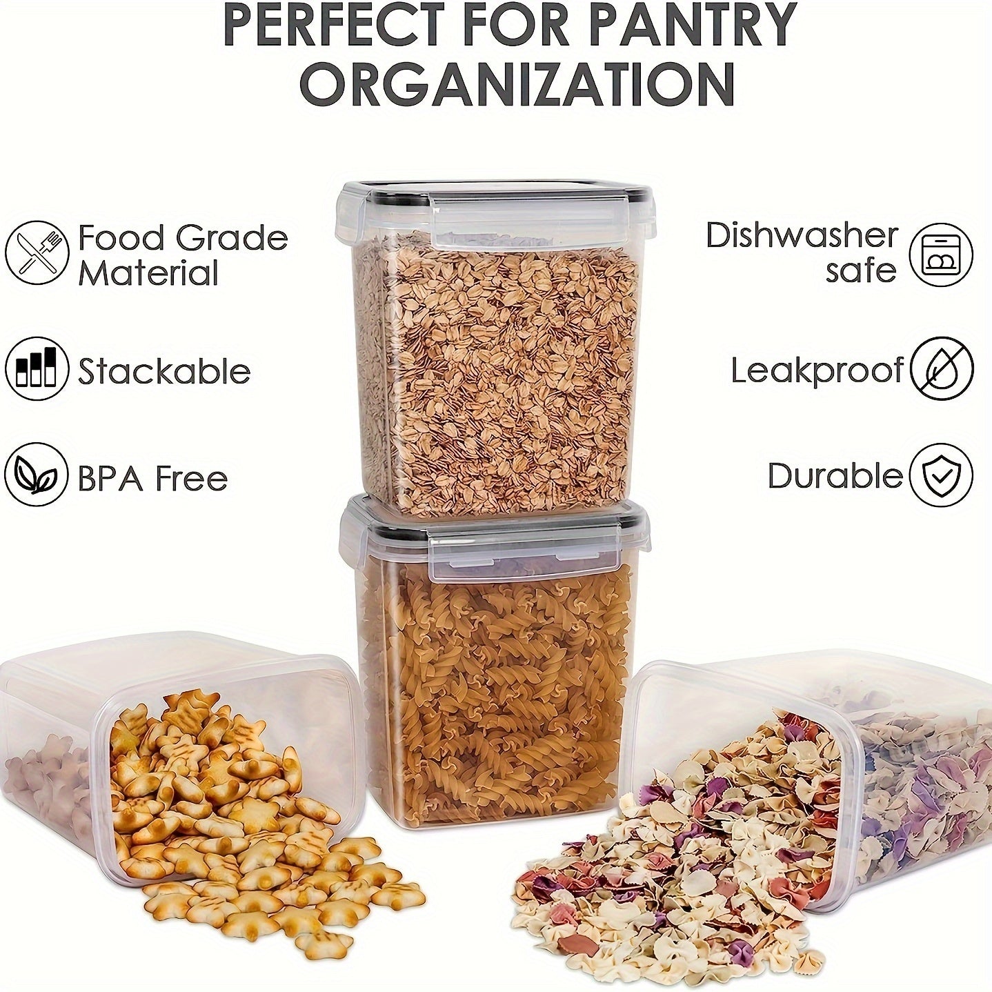 24pcs Airtight Food StoraContainers Set With Lids, BPA Plastic Dry Food Canisters For Kitchen Pantry Organization And Storage, Include Labels
