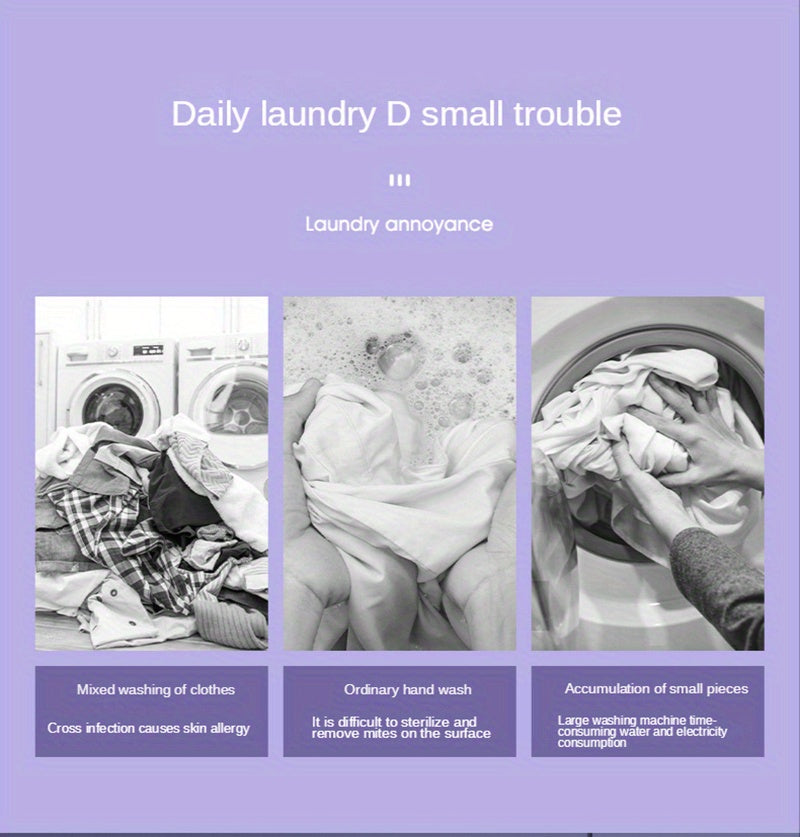 2.11gal Portable Folding Washing Machine With Collapsible Bucket, 3 Modes Effective Steri-lizing,  Suitable For Apartment, Laundry, Camping, RV, Travel, Underwear Bra Socks Washing Machine