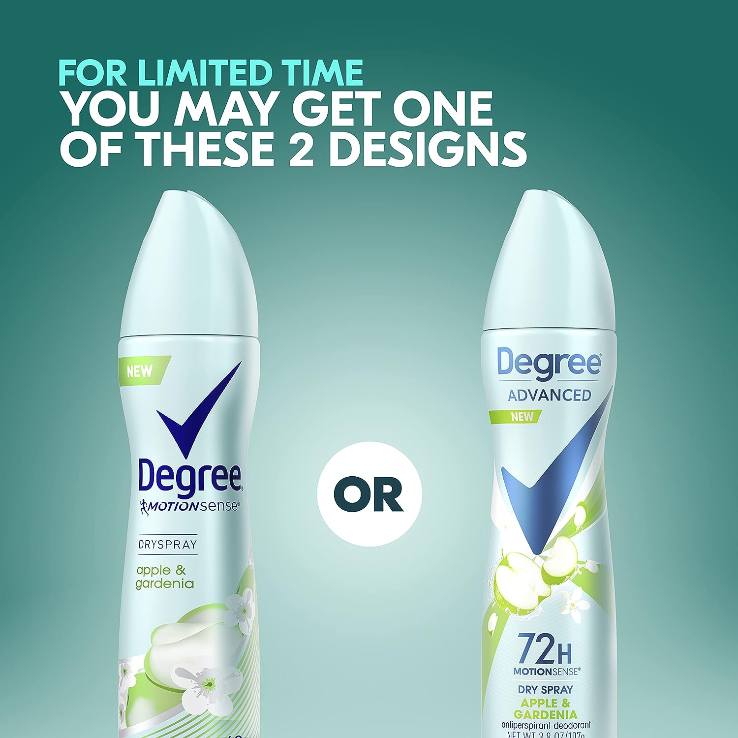 Degree Antiperspirant Spray Deodorant for Women Apple &amp; Gardenia 72-Hour Protection, 3.8 Ounce (Pack of 3)