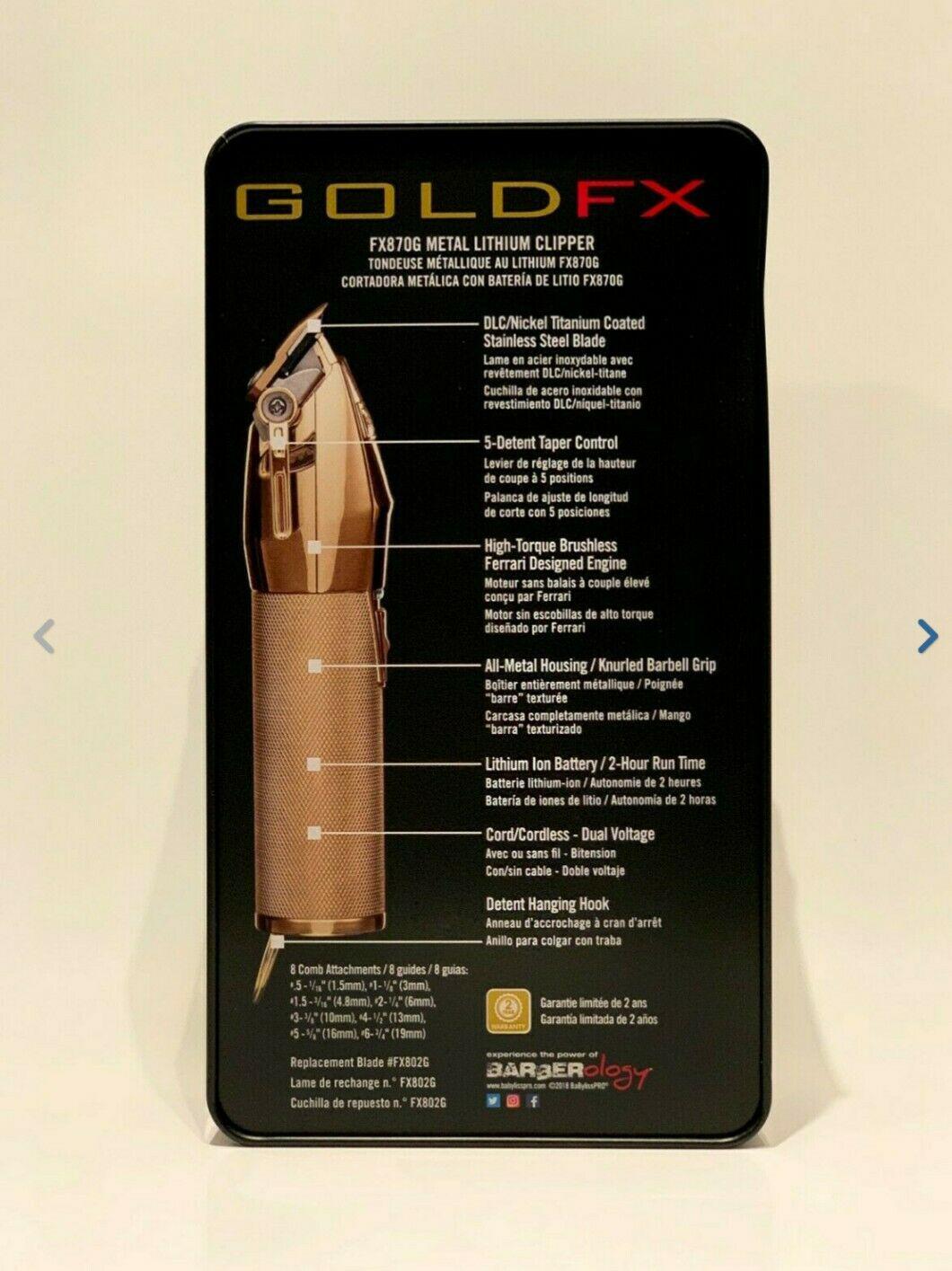 Babyliss PRO Gold FX Cordless Clipper Limited FX870g
