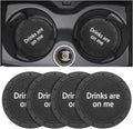 8sanlione Car Cup Coaster, 4Pcs 2.75 Inch Auto Cup Holder Insert Coasters, Non-Slip Waterproof Embedded Drink Mat, Automotive Interior Accessories for Men and Women (B Black/4PCS)