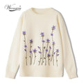 floral pullover sweater long sleeve