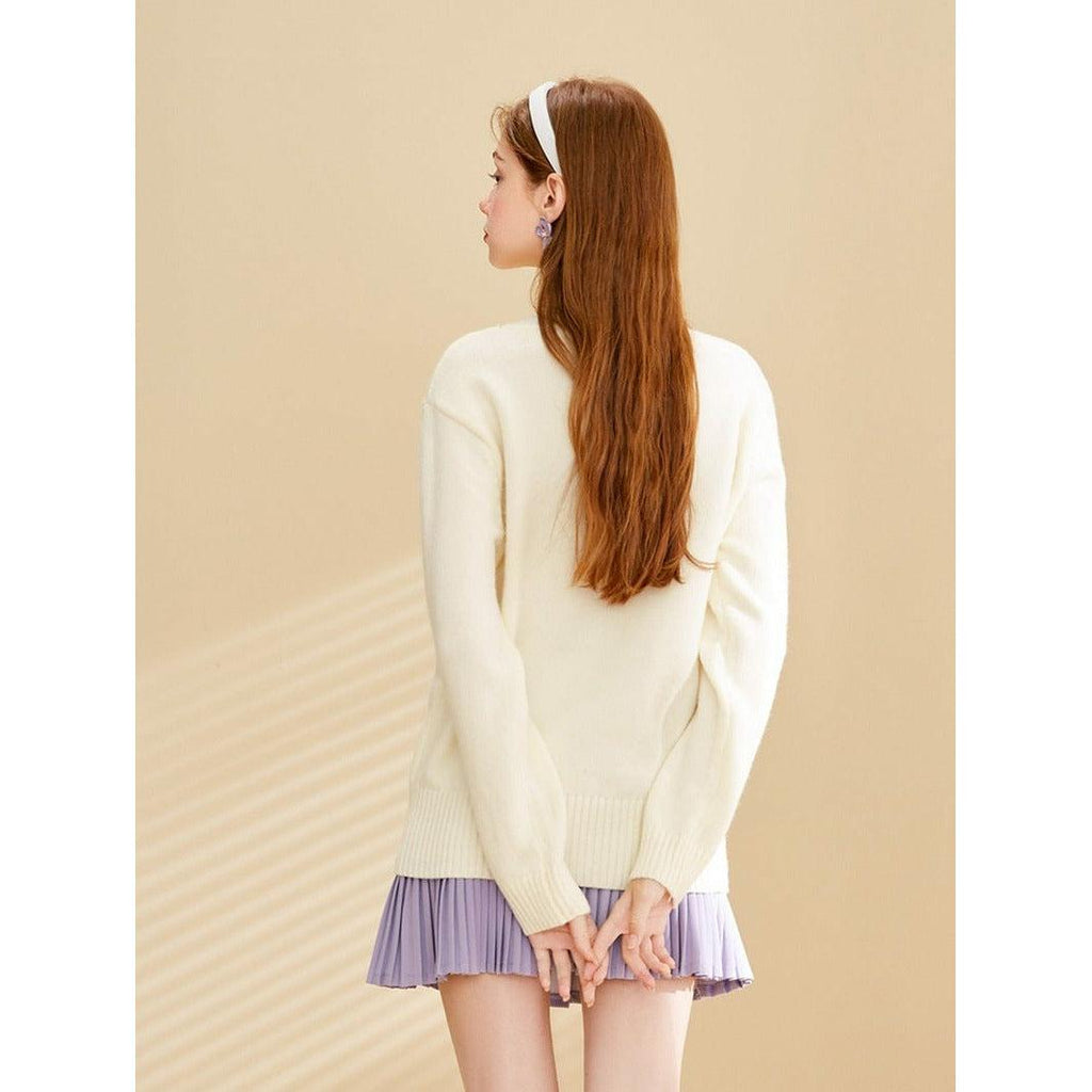 floral pullover sweater long sleeve