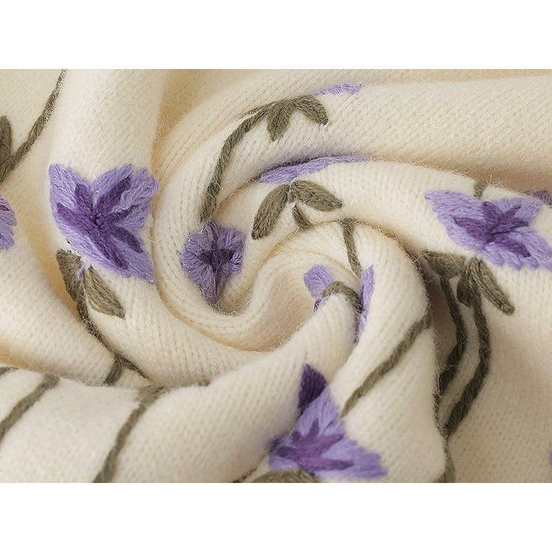 floral pullover sweater long sleeve