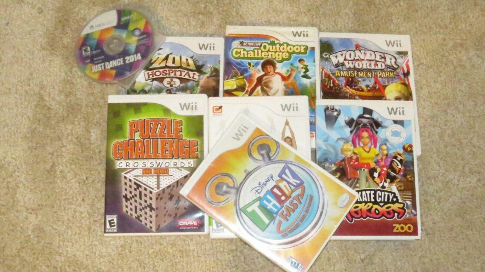 Wii Gaming Console + 8 Pre-Loaded Games OEM Cords RVL-001 Lot 8 Games