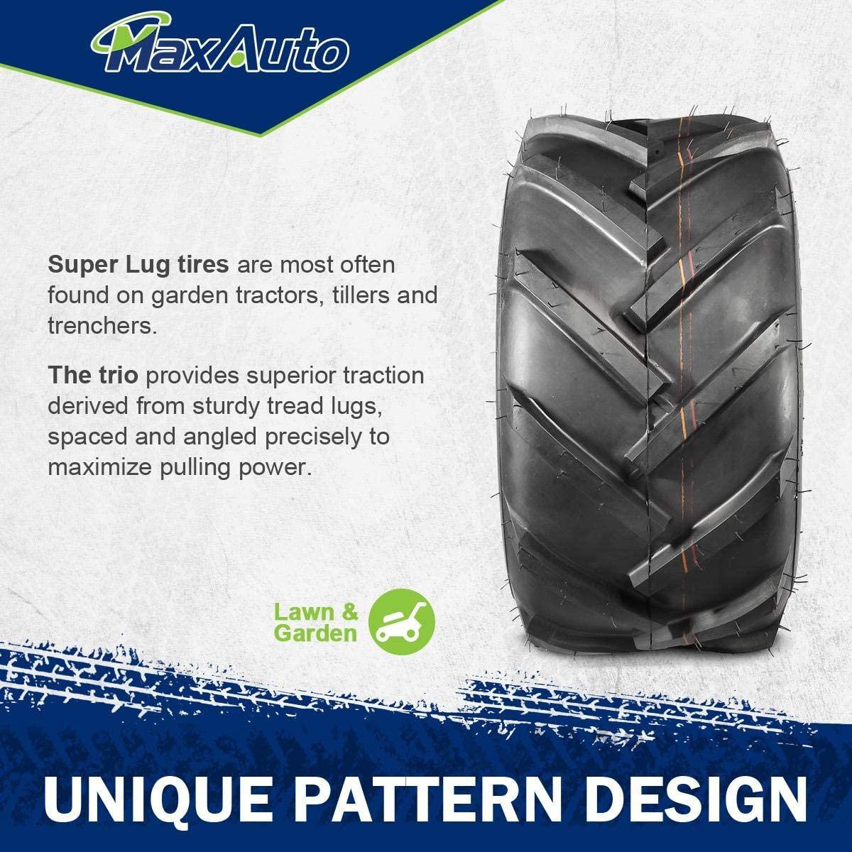 MaxAuto 2 Pcs 20x10.00-8 Super Lug Lawn & Garden Tire, 4PR