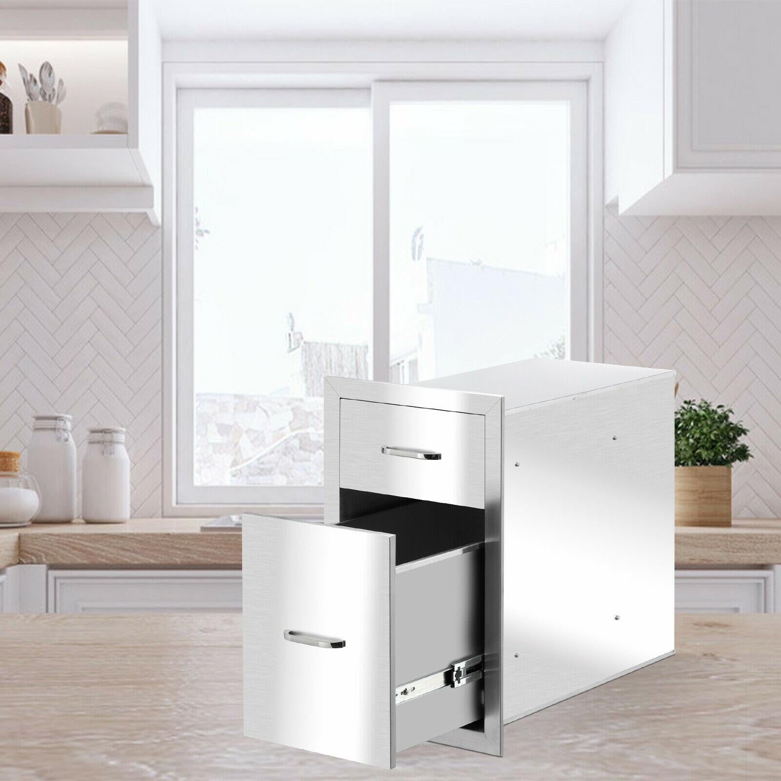 BBQ Double Doors Drawer Outdoor Kitchen  Steel Access 20x13x20"~