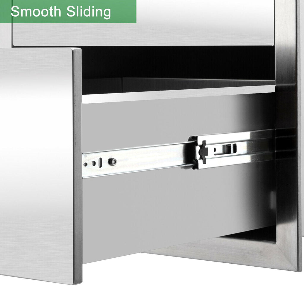 BBQ Double Doors Drawer Outdoor Kitchen  Steel Access 20x13x20"~