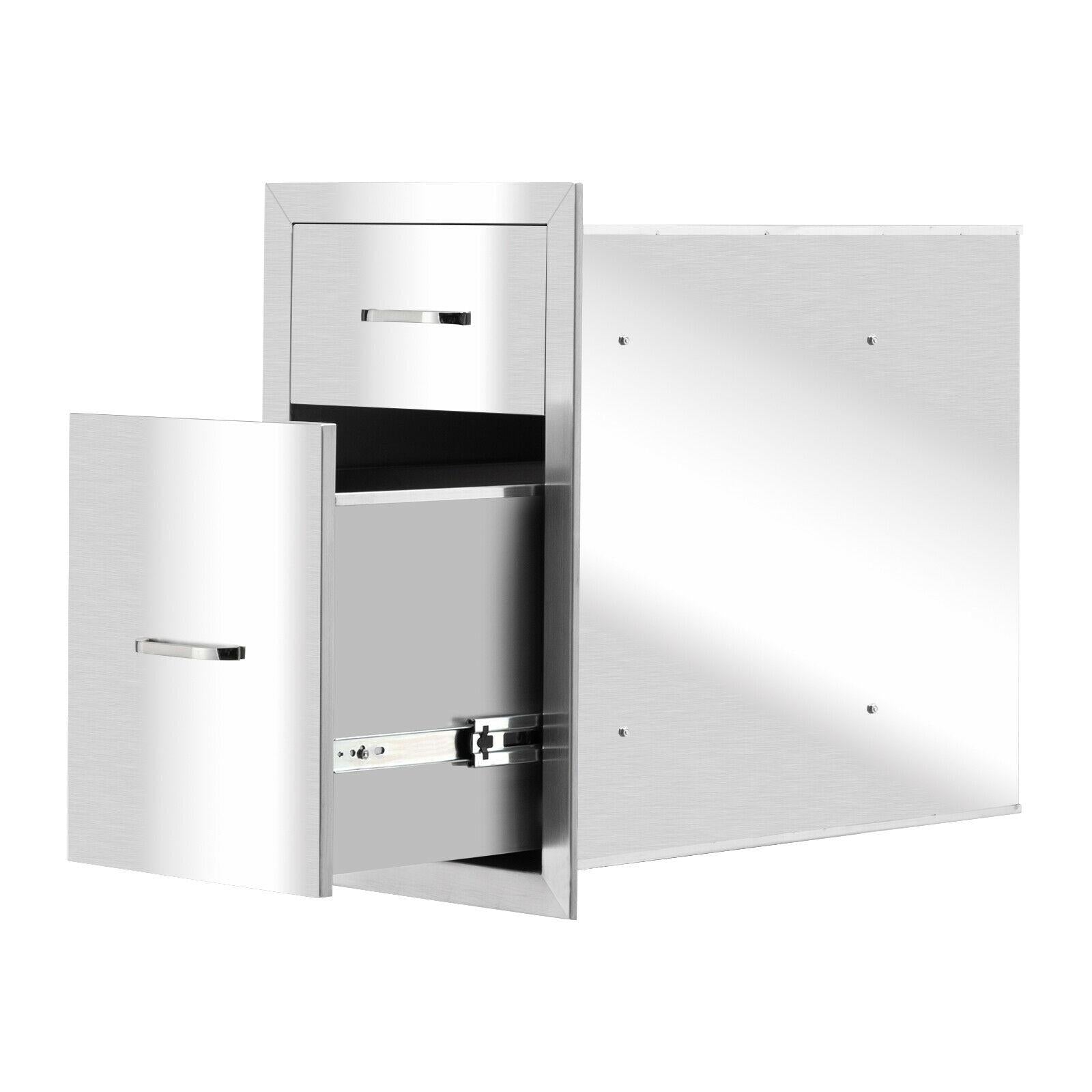 BBQ Double Doors Drawer Outdoor Kitchen  Steel Access 20x13x20"~