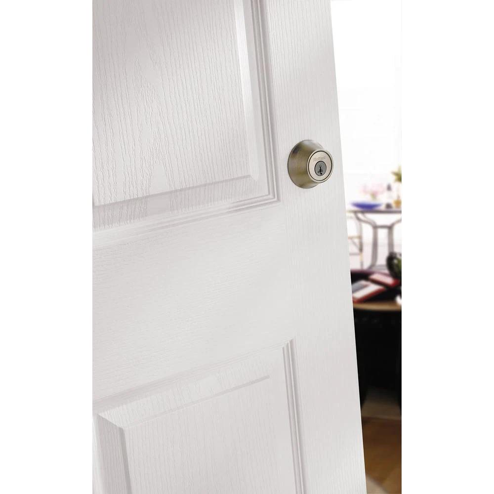 660 Series Satin Nickel Single Cylinder Deadbolt Featuring SmartKey Security with Microban Antimicrobial Technology