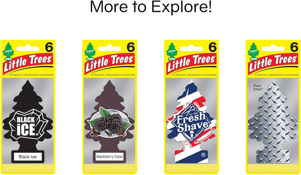 LITTLE TREES Air Fresheners Car Air Freshener. Hanging Tree Provides Long Lasting Scent for Auto or Home. Leather, 24 Air Fresheners