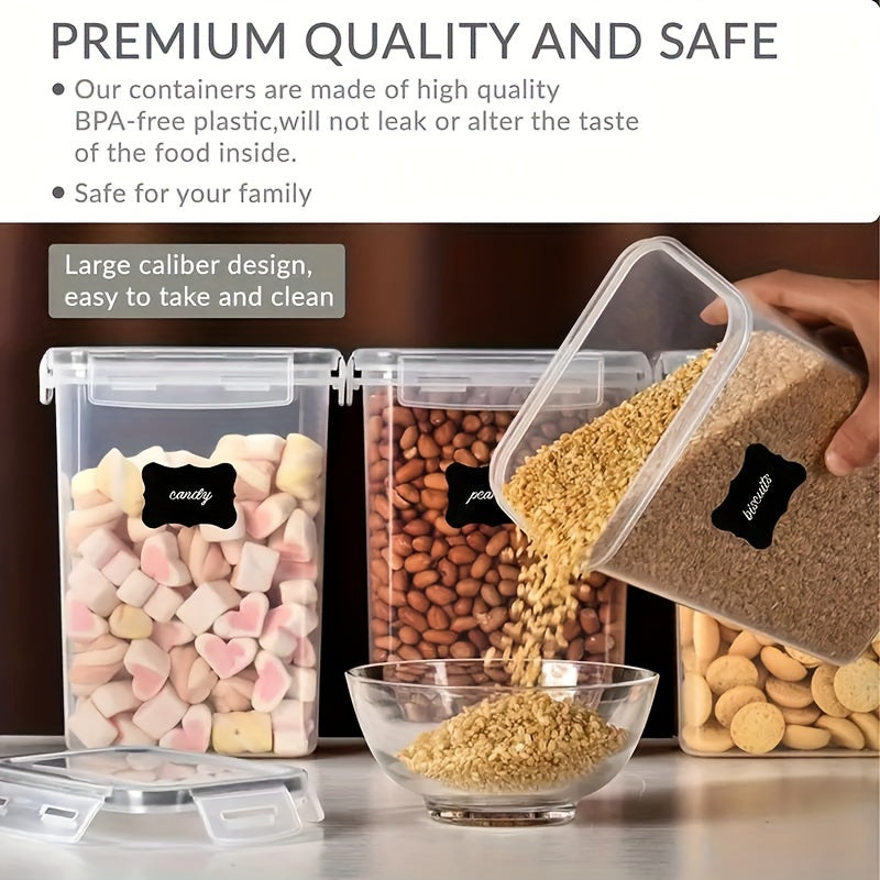24pcs Airtight Food StoraContainers With Lids, BPA Kitchen StoraContainers For Dry Food, Flour And Sugar, With Lables &amp; Marker Pen