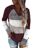 Fashion Color Block Leopard Striped Sweater