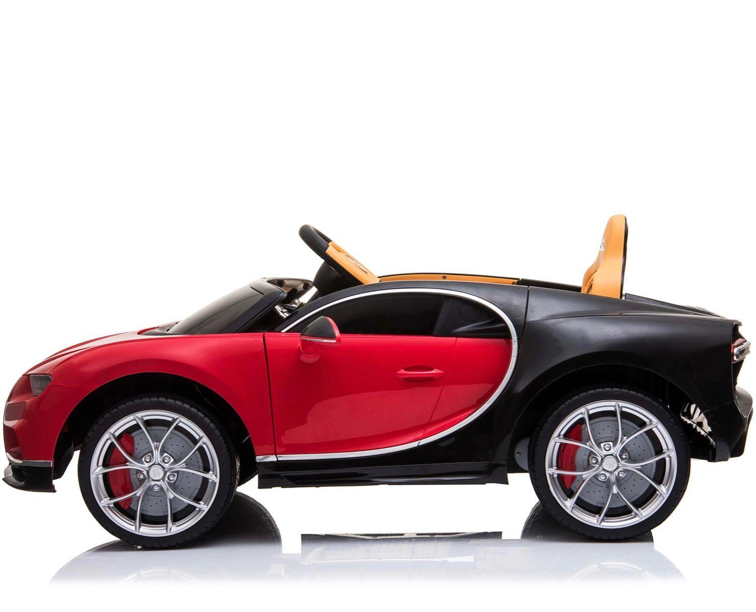 KIDSVIP Officially Licensed 1 Seater for 1 Rider Bugatti Chiron Sport 12V Ride on Car for Toddlers and Kids W/ Leather Seat, Rubber Wheels, Remote Control - Red