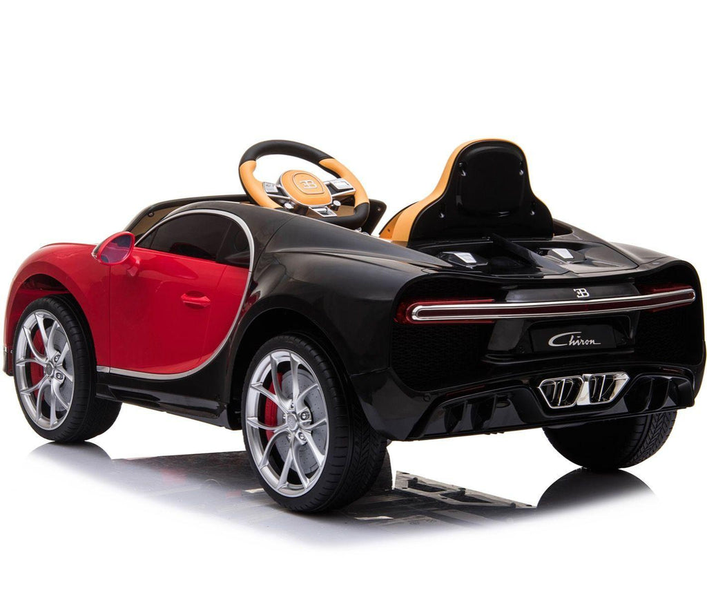 KIDSVIP Officially Licensed 1 Seater for 1 Rider Bugatti Chiron Sport 12V Ride on Car for Toddlers and Kids W/ Leather Seat, Rubber Wheels, Remote Control - Red