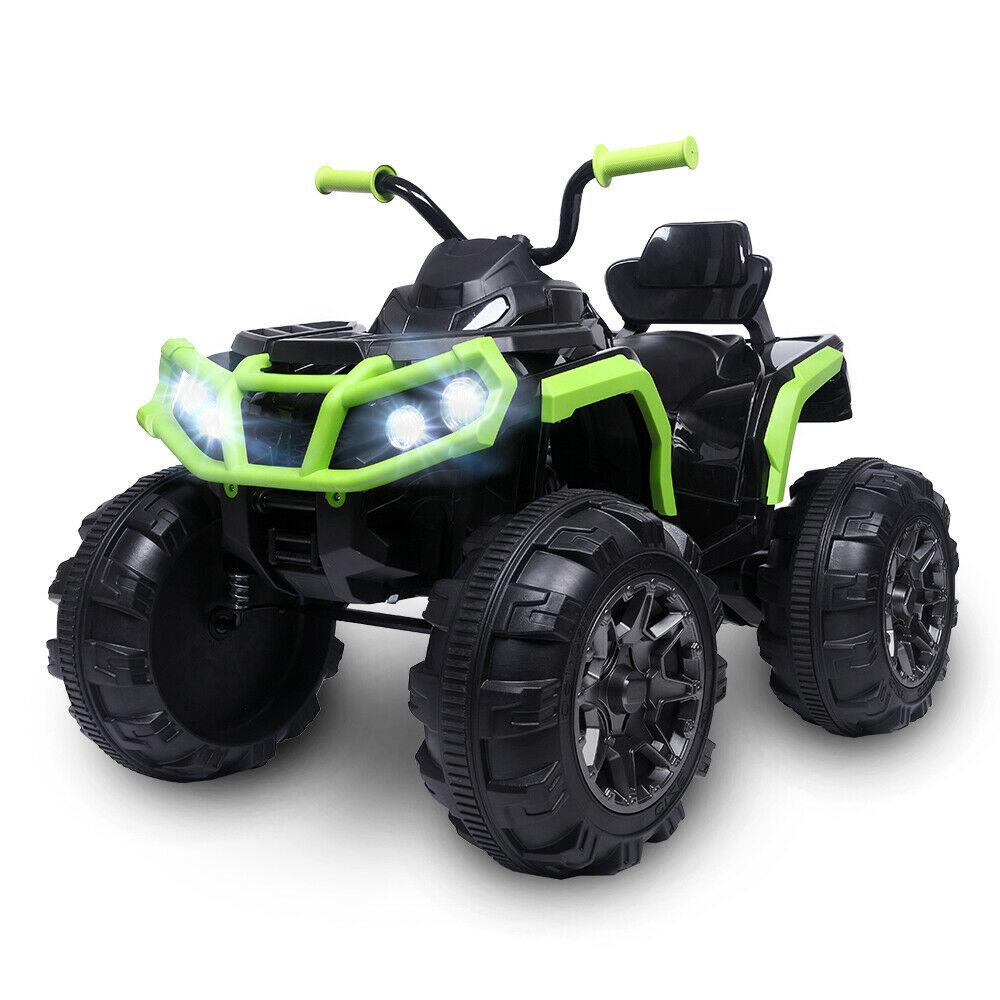 Zimtown 12V Kids Battery Powered ATV Ride-On Car Vehicle Toy Reverse Function, 2 Speeds, LED Headlights, AUX Jack