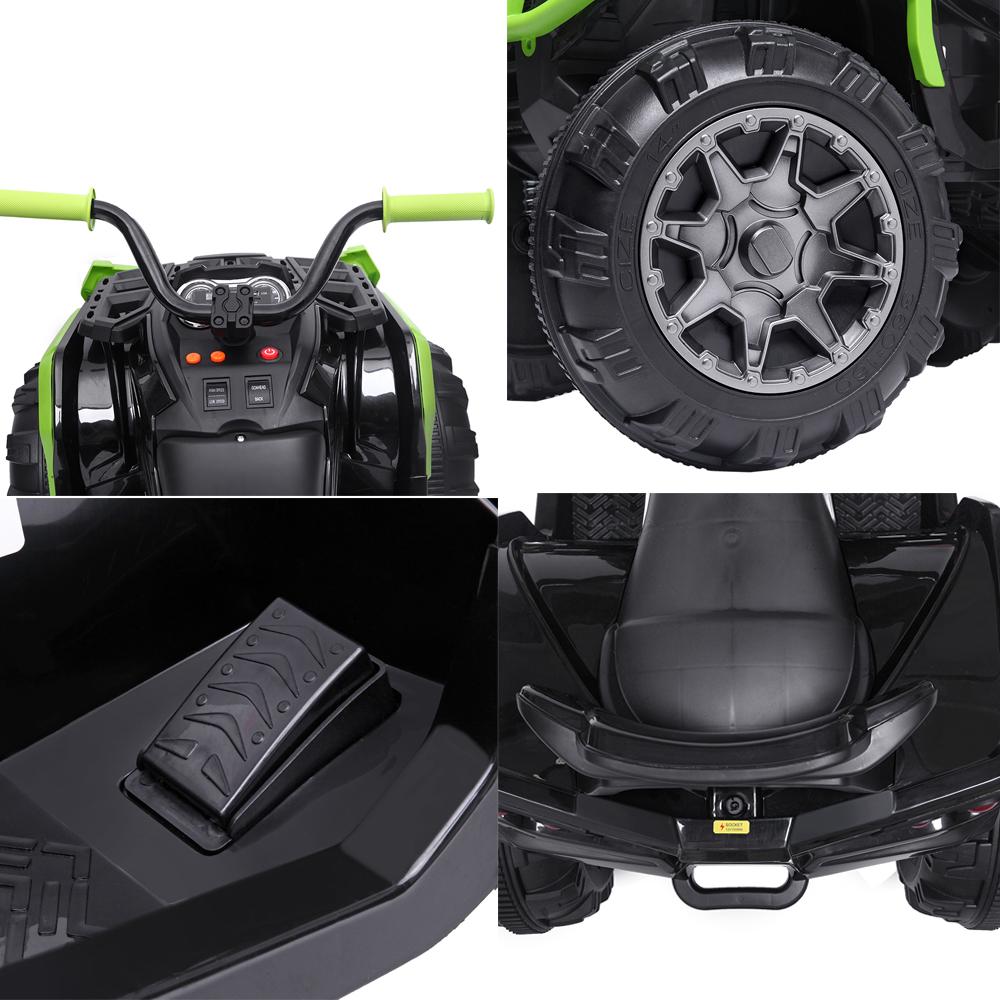 Zimtown 12V Kids Battery Powered ATV Ride-On Car Vehicle Toy Reverse Function, 2 Speeds, LED Headlights, AUX Jack