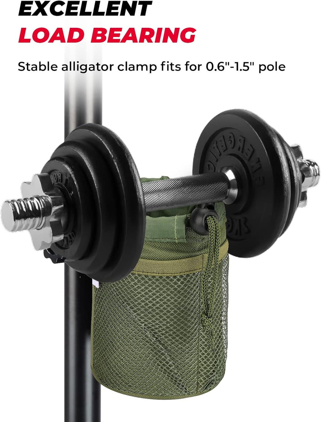 kemimoto Scooter Cup Holder, Oxford Fabric Motorcycle Drink Holder with 0.6"-1.5" Alligator Clamp, Universal Water Bottle Holder for Motorcycle, ATV, Scooter, Boat, Kayak, Bike, Walker, Army Green