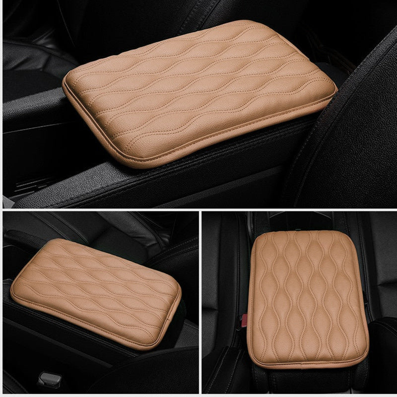 1PC Leather Car Armrest Mat, Universal Interior Auto Armrests StoraBox Mats Dust-proof Cushion Cover Armrest Waterproof Protector