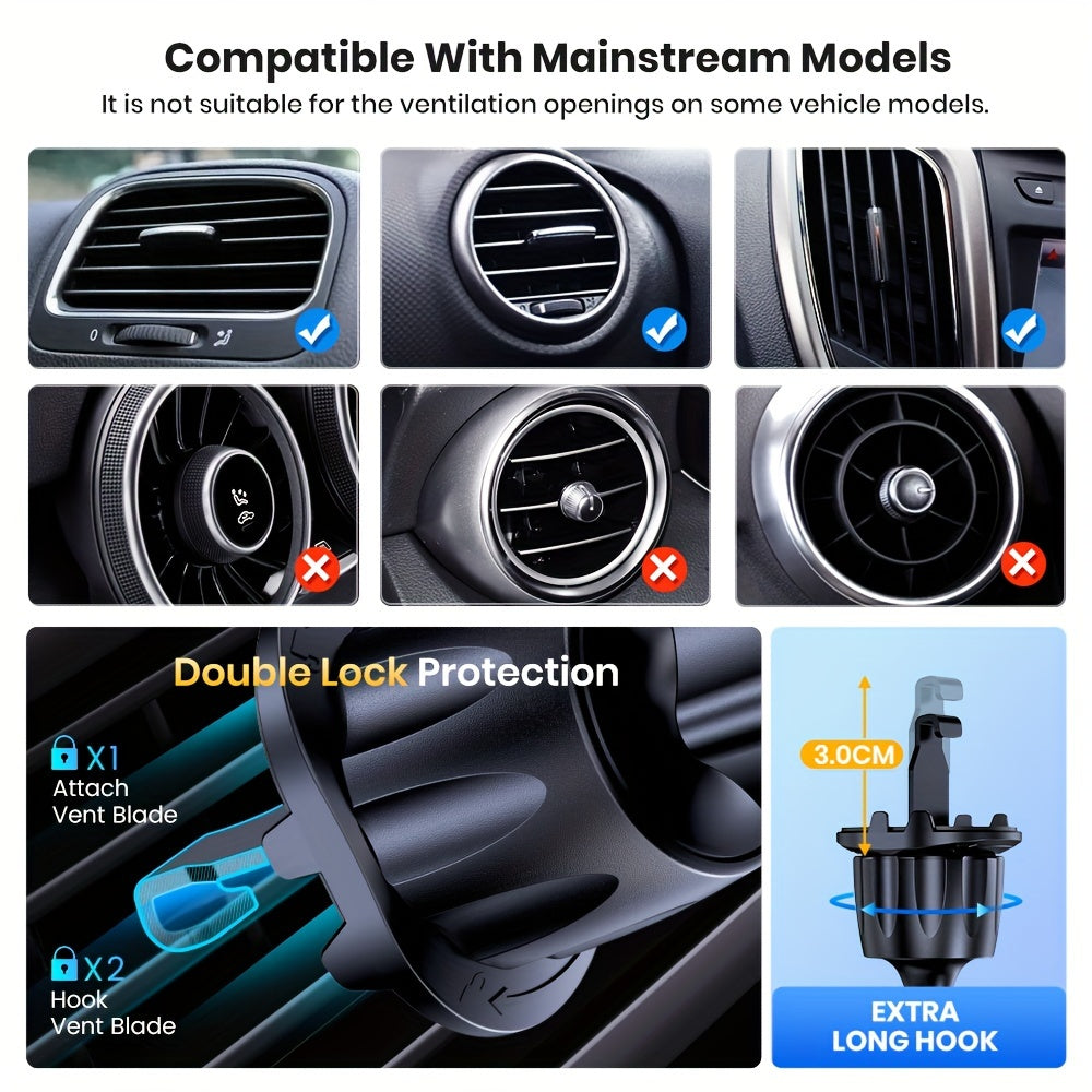 Car Phone Holder Mount, TOPK [2023 Upgrade Auto Locking] Universal Phone Holder With Hook Clip For Car Air Vent Compatible With  Samsung Etc.
