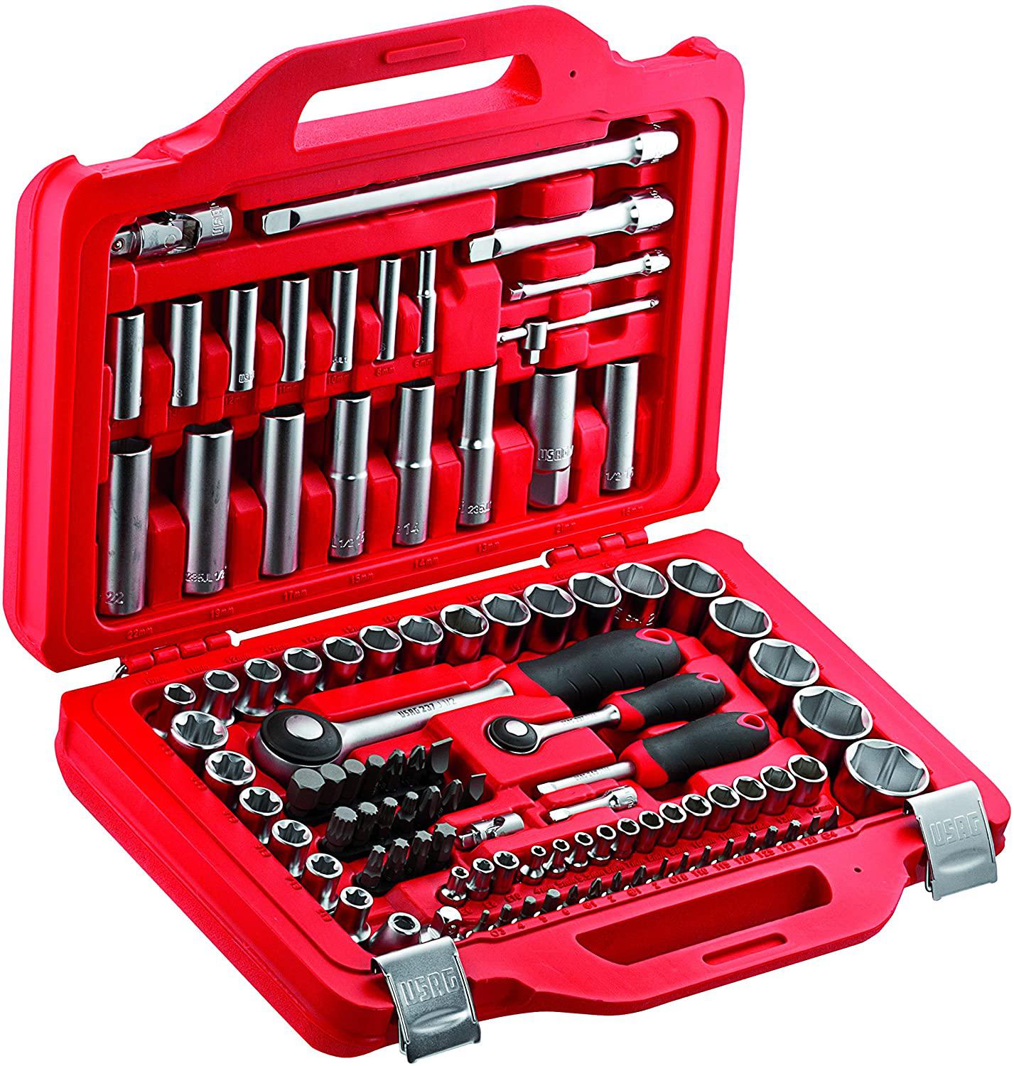 USAG聽-聽601聽1/4聽"-1/2" J100聽-聽Assortment in Box with Hexagonal Socket and Inserts for Modular Screw (100聽Pieces) 聽-聽u06010011