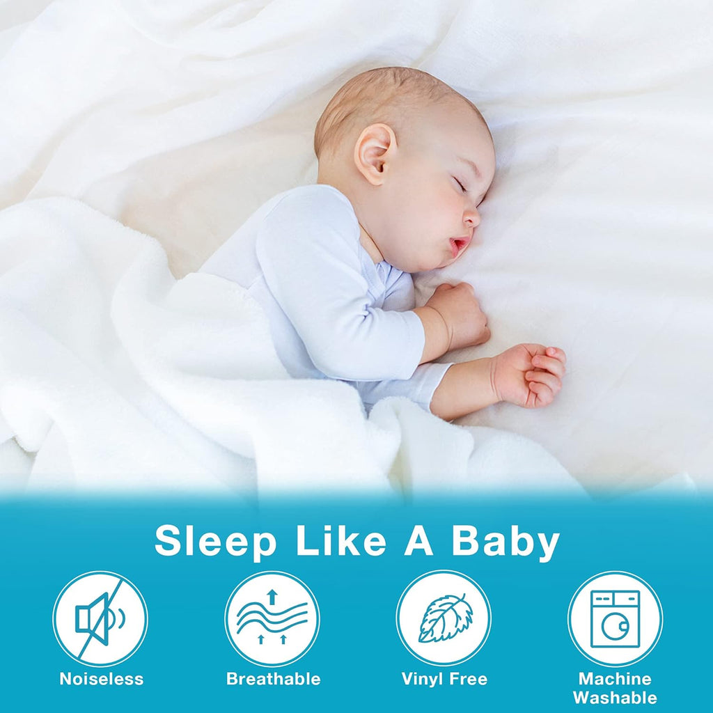 Queen Mattress Protector, Waterproof Breathable Noiseless Queen Mattress Pad with Deep Pocket for 6-18 inches Mattress, White