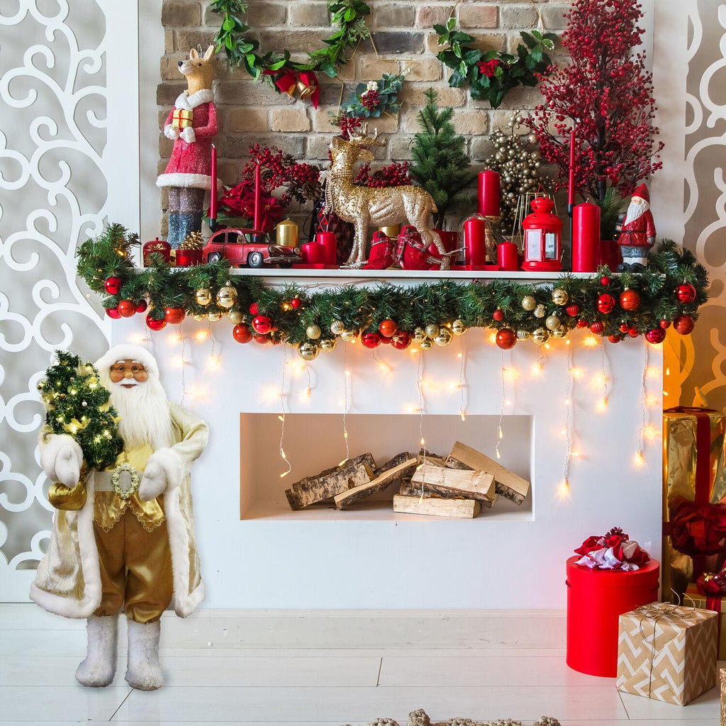 Fraser Hill Farm 3-Ft. Music and Motion Santa with Prelit Christmas Tree, Holiday Indoor Home Decor, FASC036M-19WHTGLD