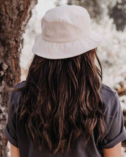Corduroy Bucket Hat - Light Beige - FINAL SALE