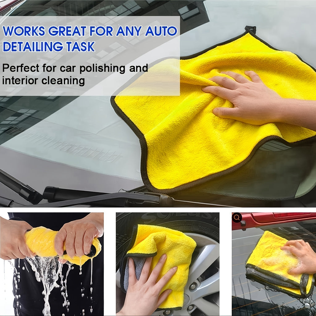 3/5/10 Pcs Extra Soft Car Wash Microfiber Towel Car Cleaning Drying Cloth Home Kitchen Rag Dishwashing Towel 30*30cm(11.8*11.8 Inch),Brighter Colors