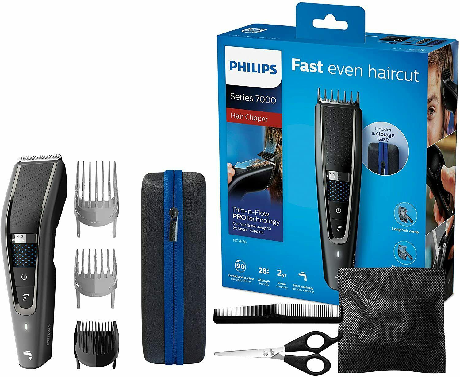 Philips Hc7650/15 Series 7000 Trimmer With 28 Fittings 3 Combs Kit Hairdressing