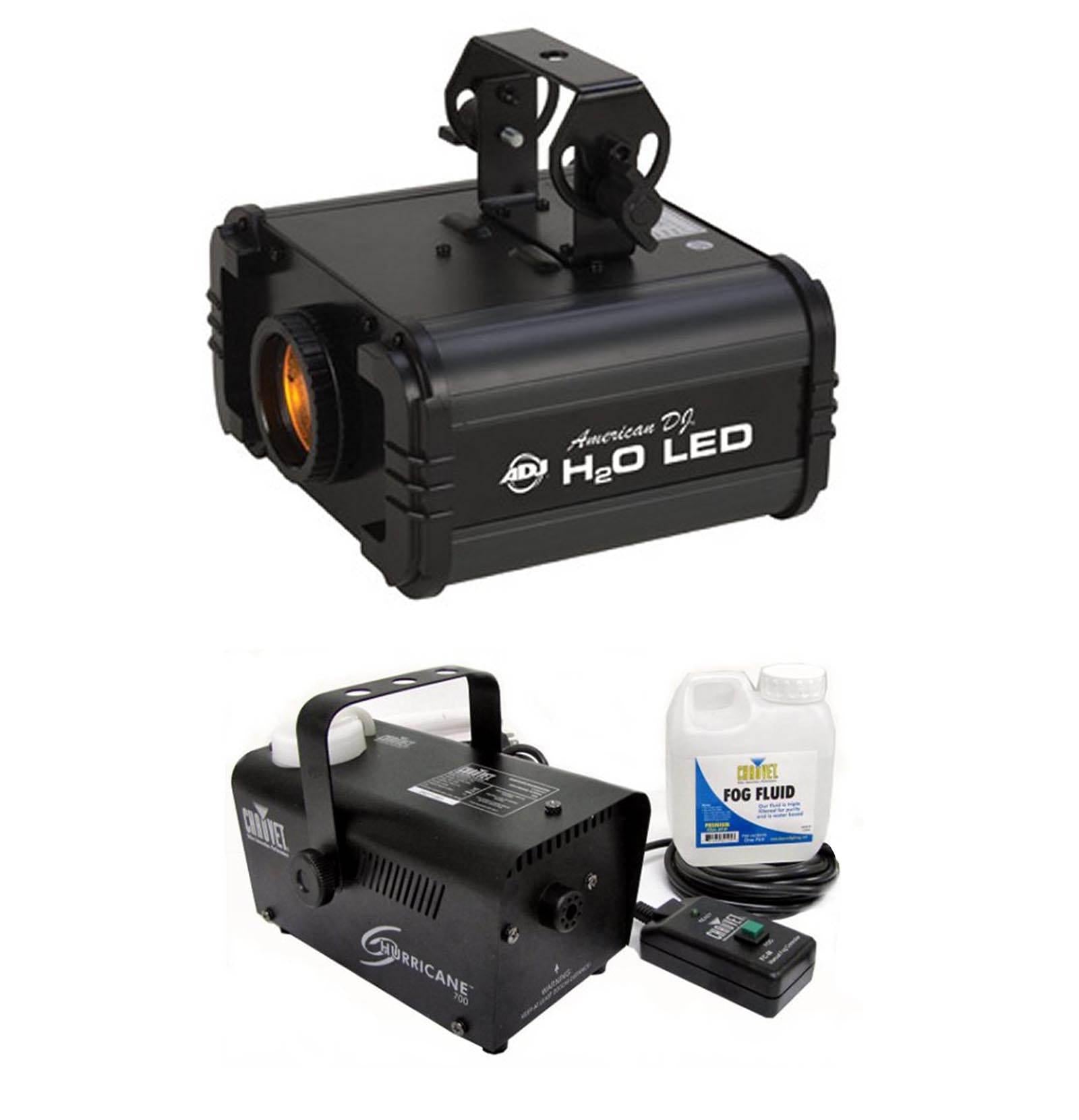 AMERICAN DJ H2O IR LED Water Flowing Light Effect + Chauvet H700 Fog Machine