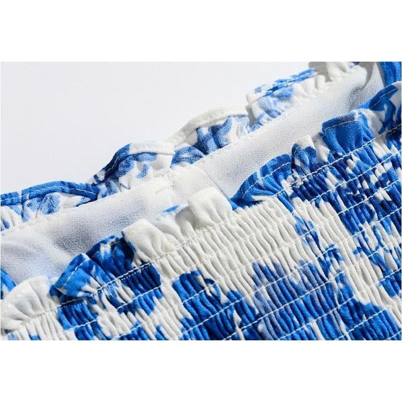 floral square collar crop top