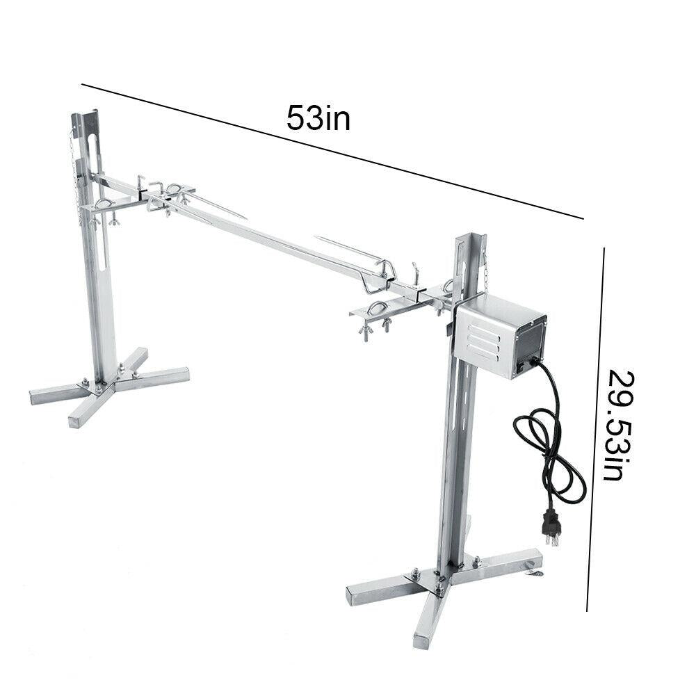 Rotisserie Kit For Barbecue  Steel Spit Rod Meat Forks With Electric WT