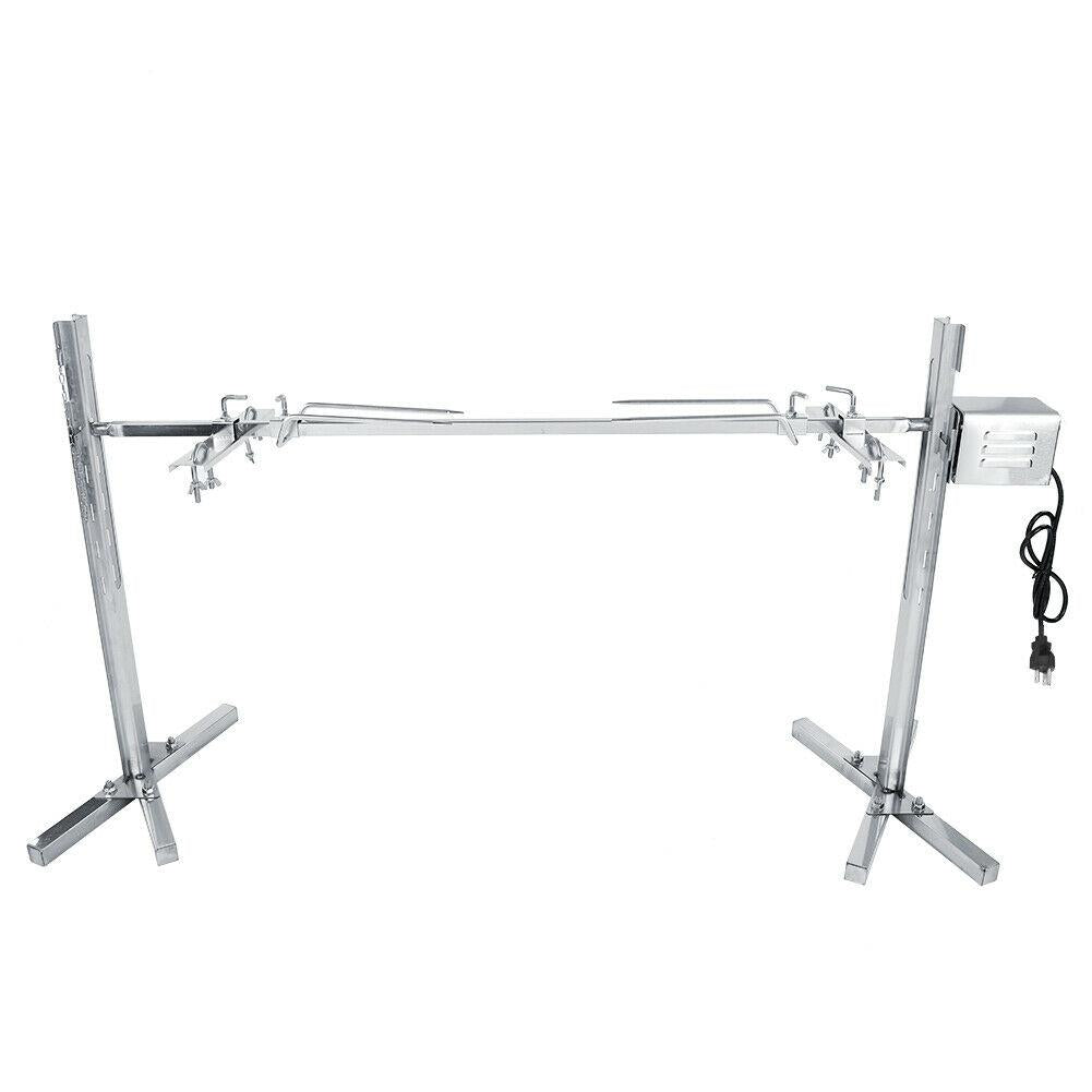 Rotisserie Kit For Barbecue  Steel Spit Rod Meat Forks With Electric WT