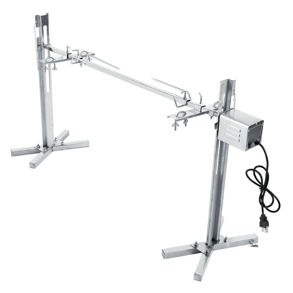 Rotisserie Kit For Barbecue  Steel Spit Rod Meat Forks With Electric WT