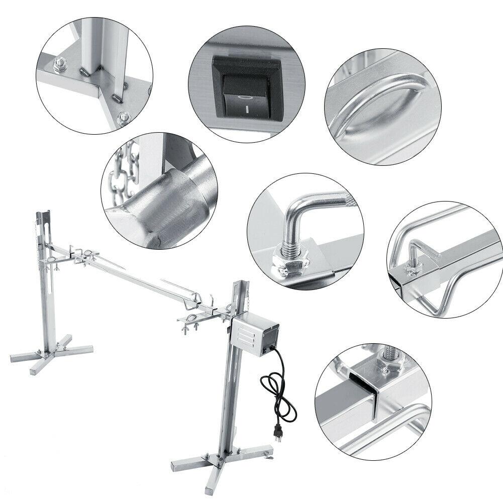 Rotisserie Kit For Barbecue  Steel Spit Rod Meat Forks With Electric WT