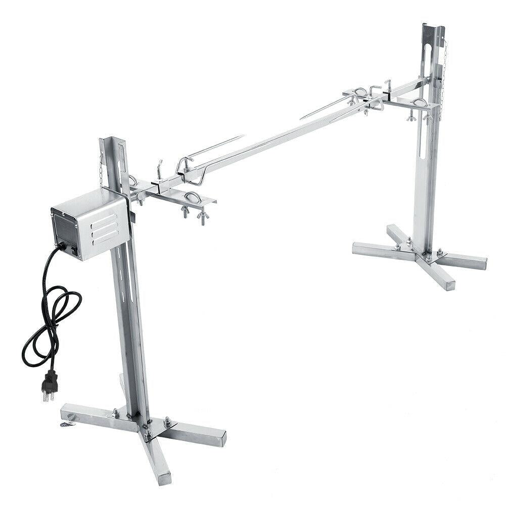 Rotisserie Kit For Barbecue  Steel Spit Rod Meat Forks With Electric WT
