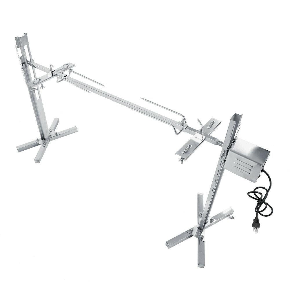 Rotisserie Kit For Barbecue  Steel Spit Rod Meat Forks With Electric WT