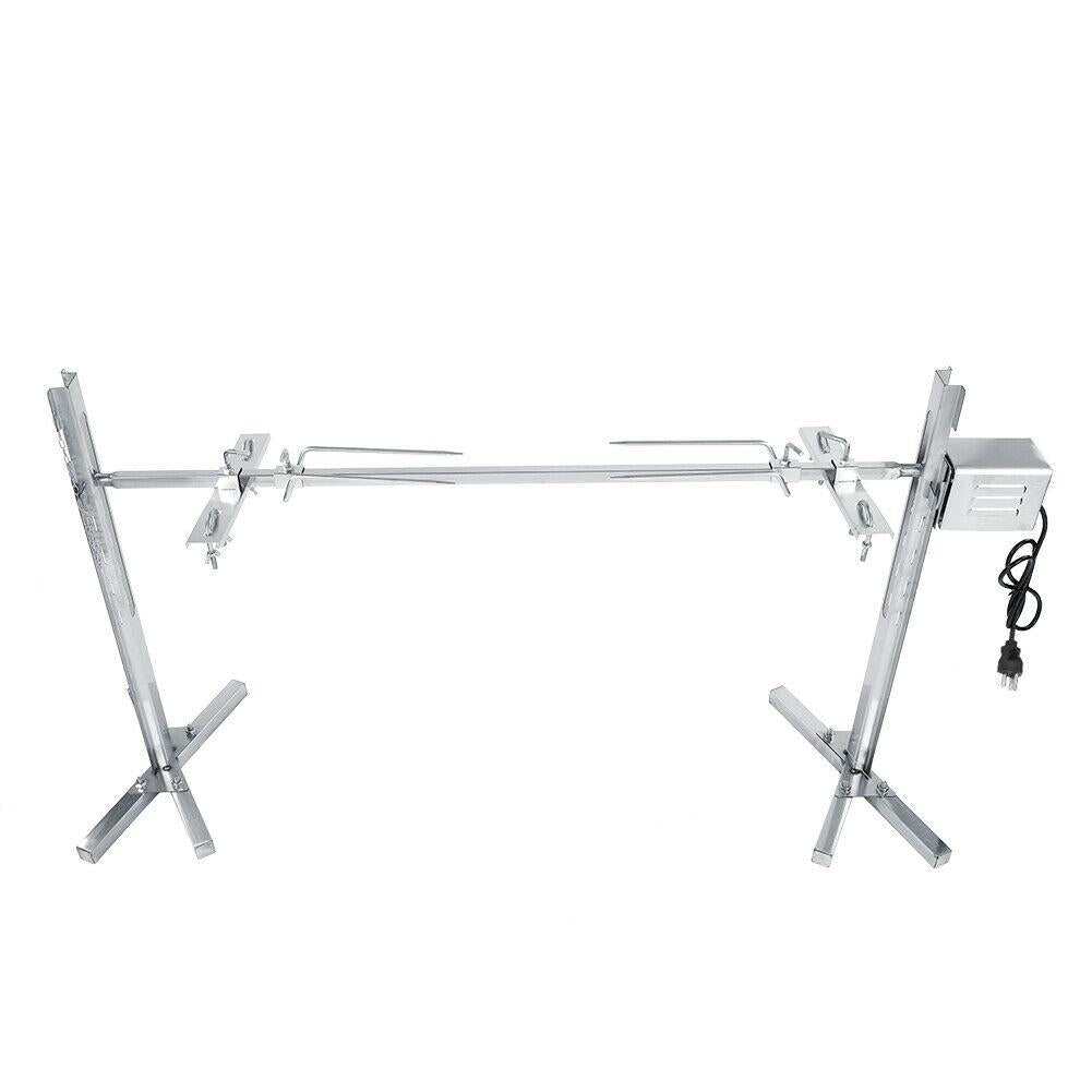 Rotisserie Kit For Barbecue  Steel Spit Rod Meat Forks With Electric WT