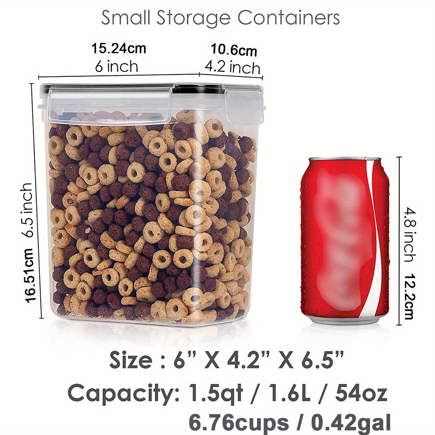 1/6pcs 54oz/1.6L Airtight Plastic Food StoraContainers With Lid, BPA Free,PP Material, No LeaKitchen Organizer For Coffee Beans Flour Sugar