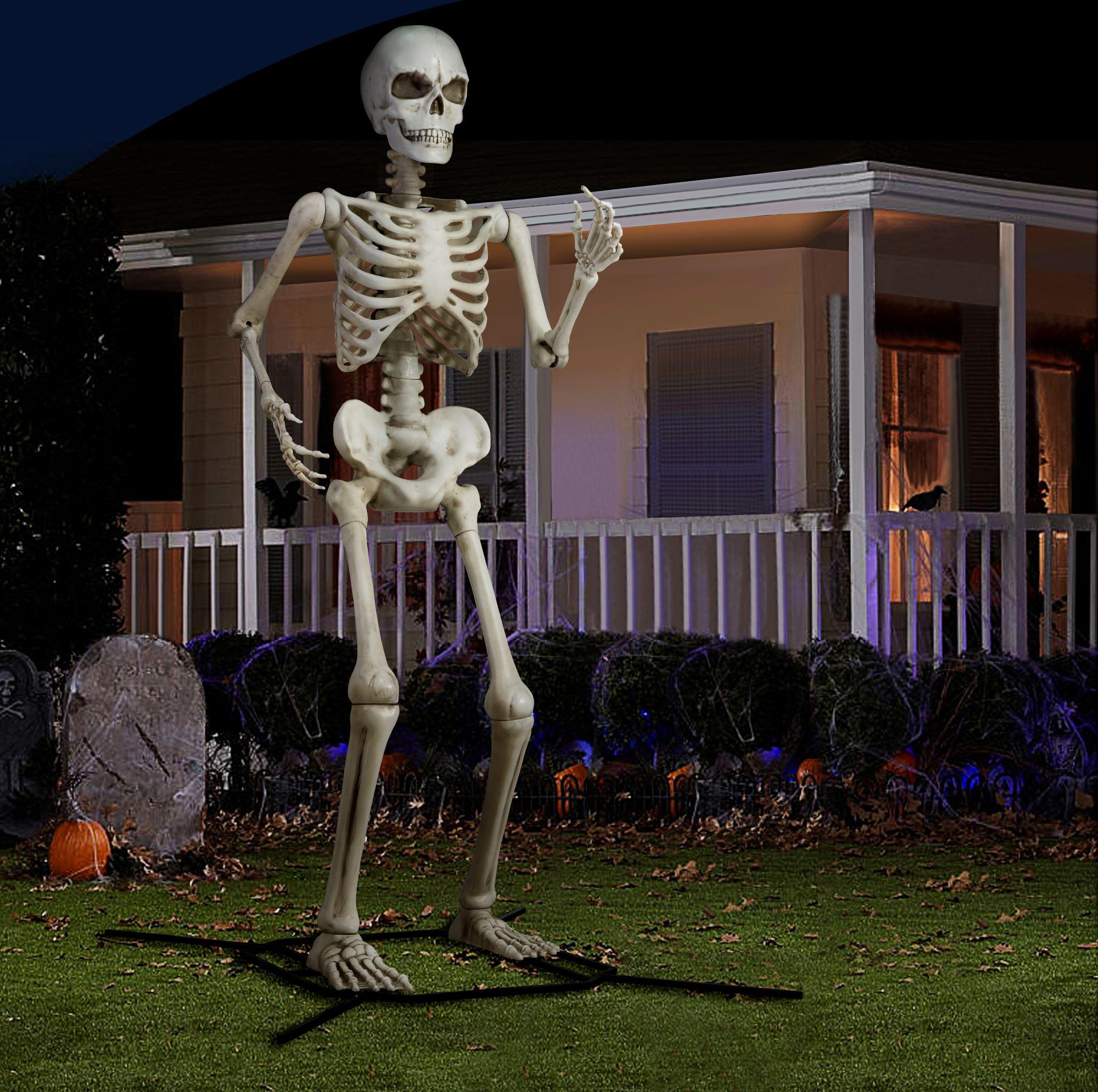 Way To Celebrate 10ft Giant Poseable Skeleton, Outdoor Halloween Decoration